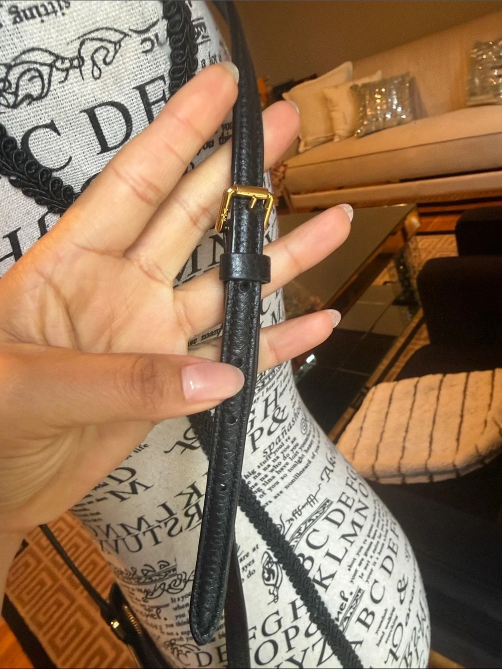 Lauren Ralph Lauren Black Leather Crossbody Bag with Gold Hardware’s